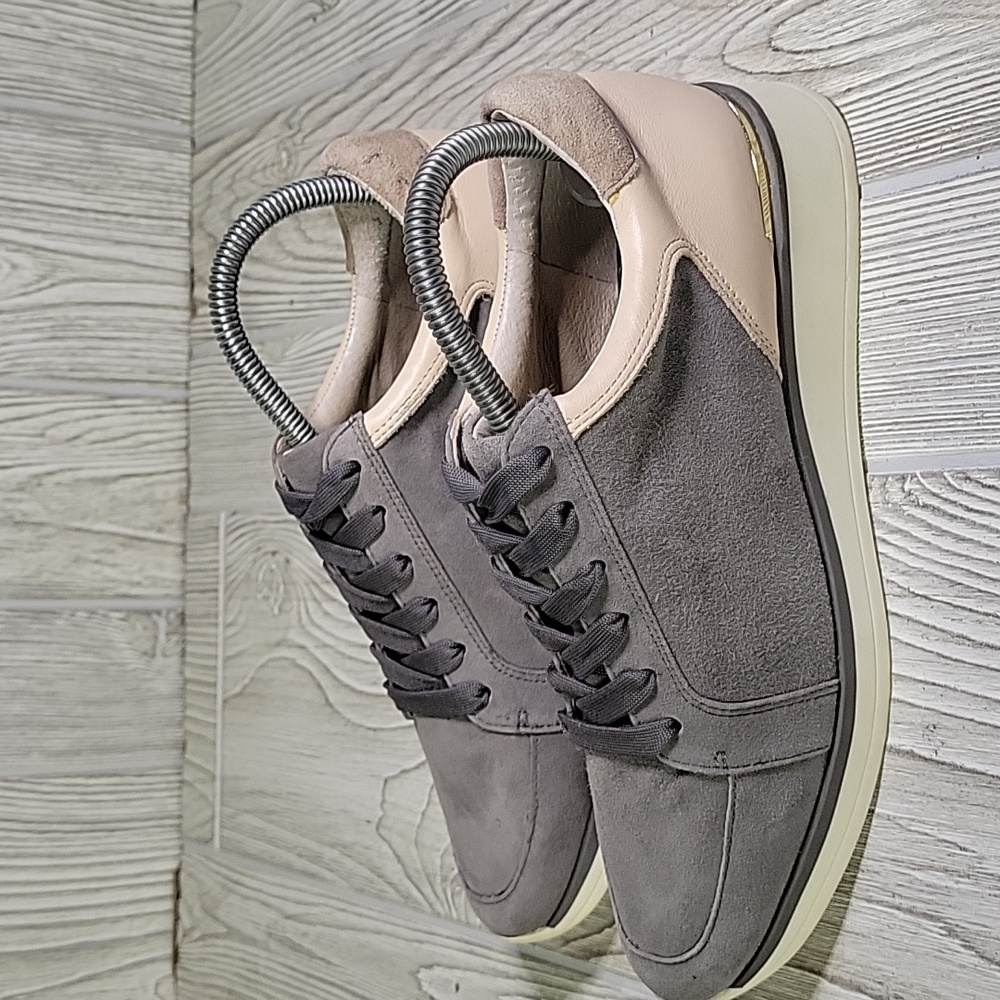 Louise et Cie Berlena Grey Leather Lace Up Sneakers Womens Size 7.5 - Picture 4 of 13